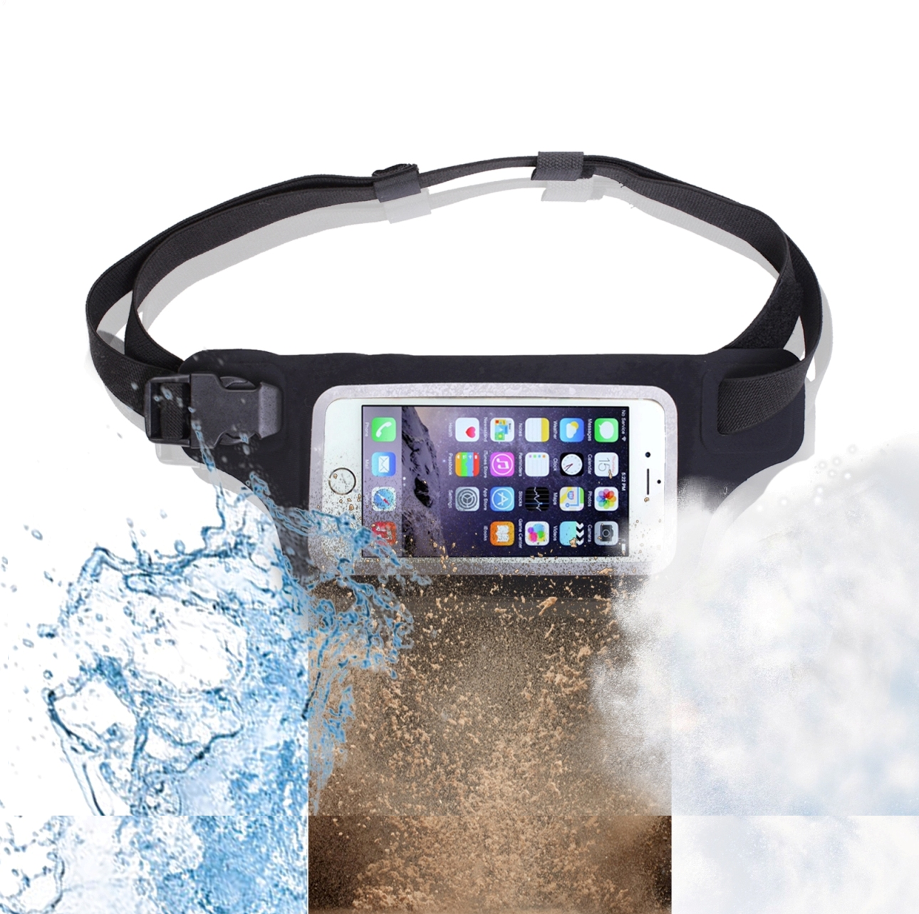 New Waterproof Running Belt Fanny Pack for iPhone 7, X, 8 and Samsung S7/8/9 (Slim Case) - W/Touchscreen Ready Window - IPX8 Rated Waist Bag for Fitness, Travel, Beach, Kayaking, Swimming and more!